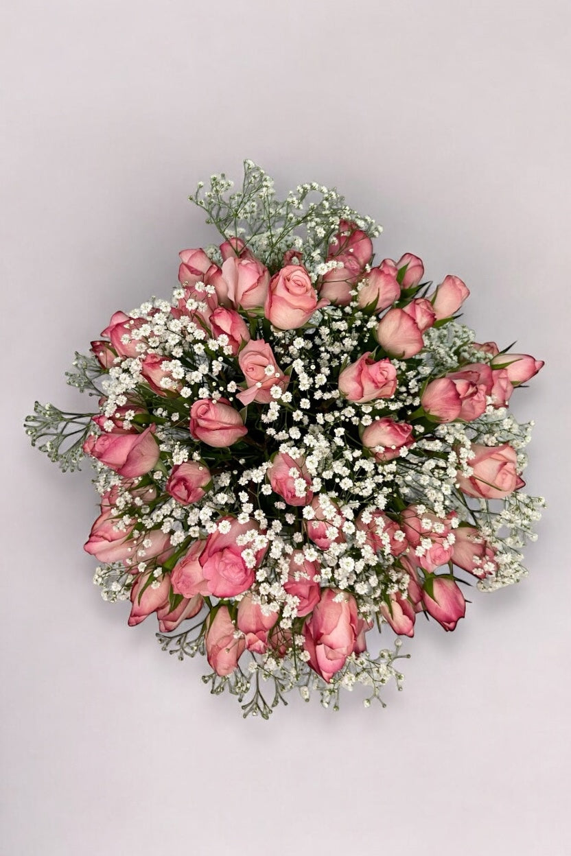 Box de Rosas Cor de Rosa